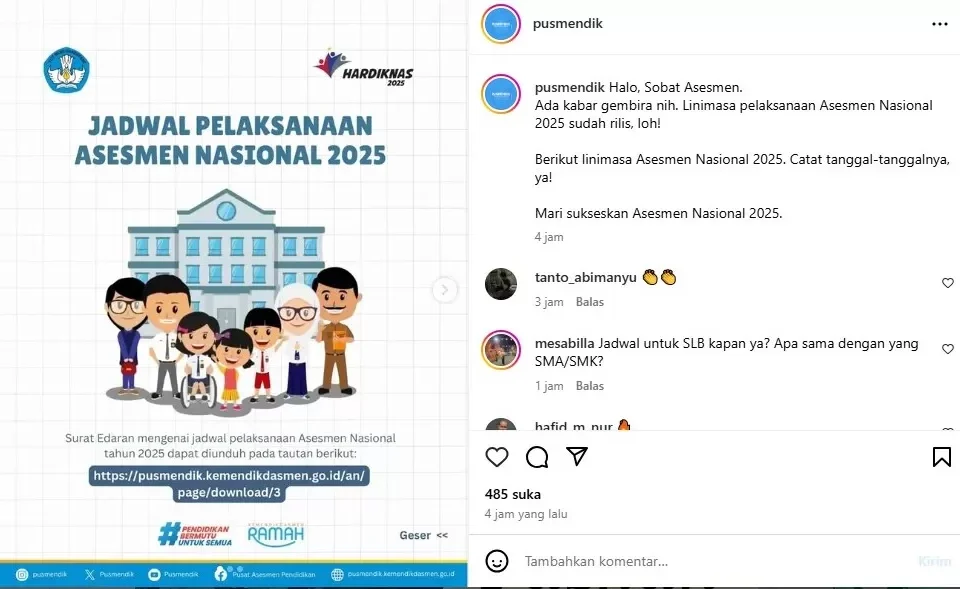 Jadwal Asesmen Nasional (AN) dan Tes Kemampuan Akademik (TKA) 2025 untuk Siswa Madrasah Jenjang MI, MTs, dan MA